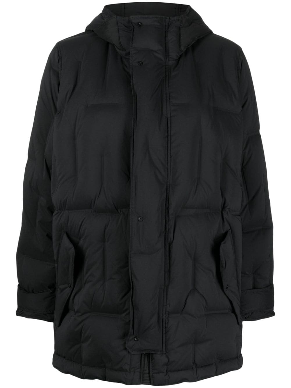 Jnby Hooded Quilted Coat In Black