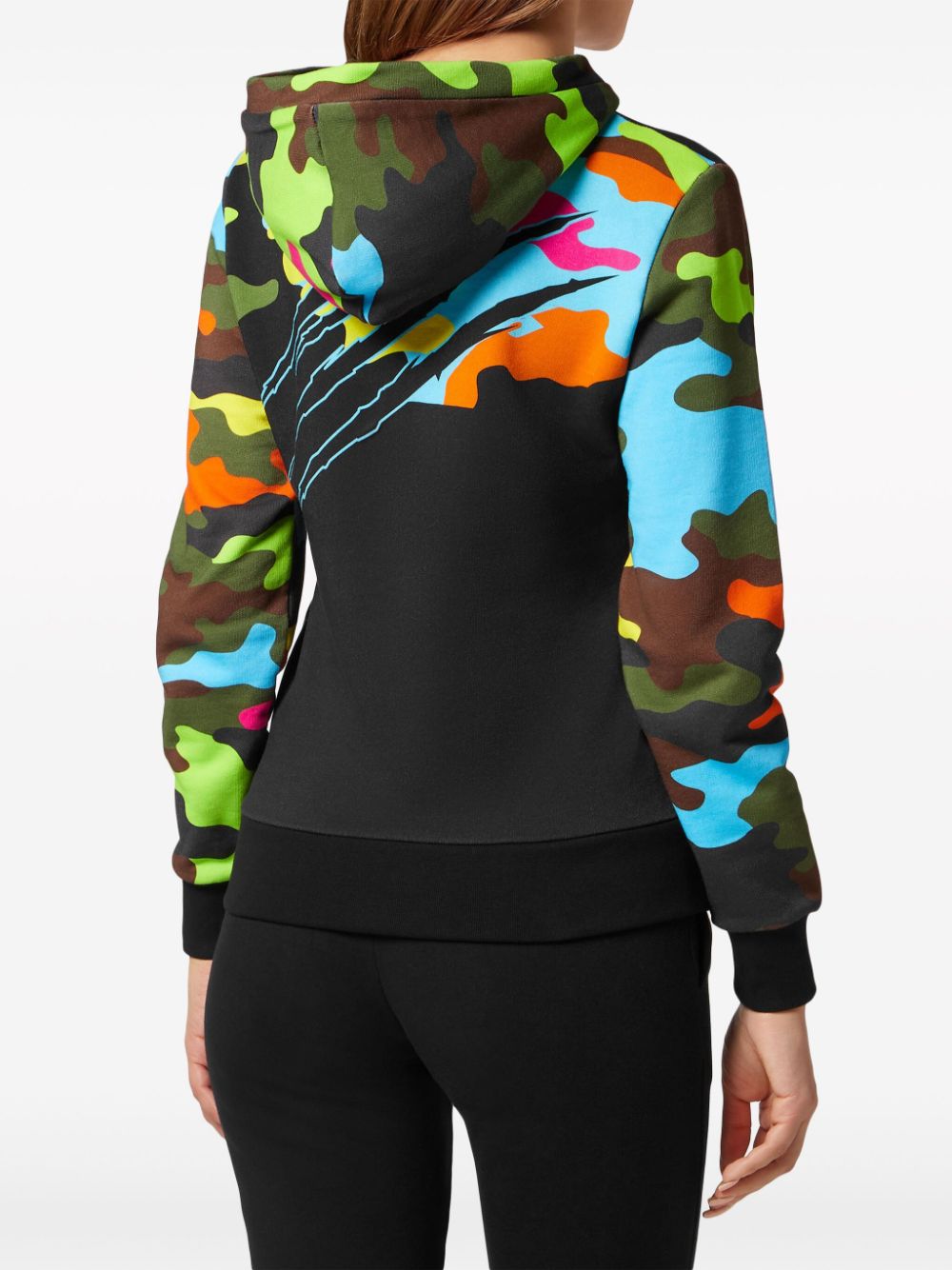 Shop Plein Sport Camouflage-print Hoodie In Black