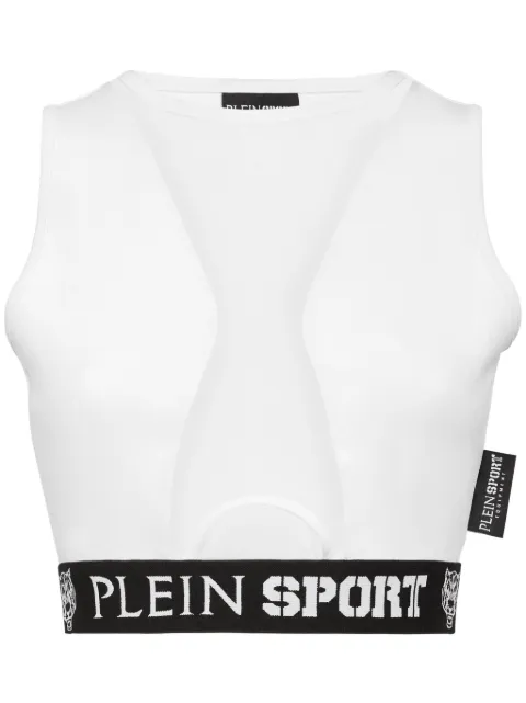 Plein Sport cut-out panelled cropped top