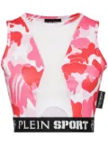 Plein Sport camouflage-print panelled cropped top - Pink