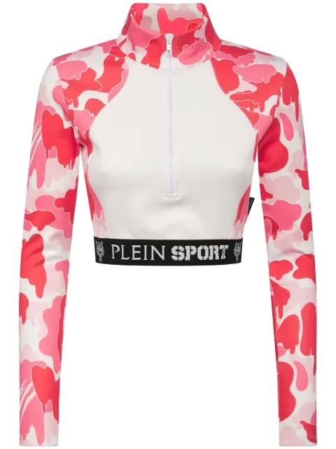 Plein Sport cropped zip-up sweatshirt