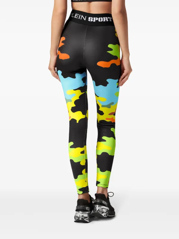 Plein Sport camouflage-print Leggings | Black | FARFETCH SG
