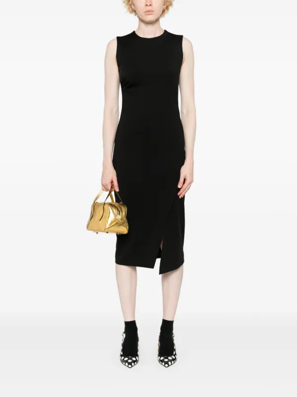 【送料&関税込】Moschino Dress With Inserts MOSCHINO BLACK & WHITE TEXT MAXI DRESS WITH SIDE SLIT 2000S