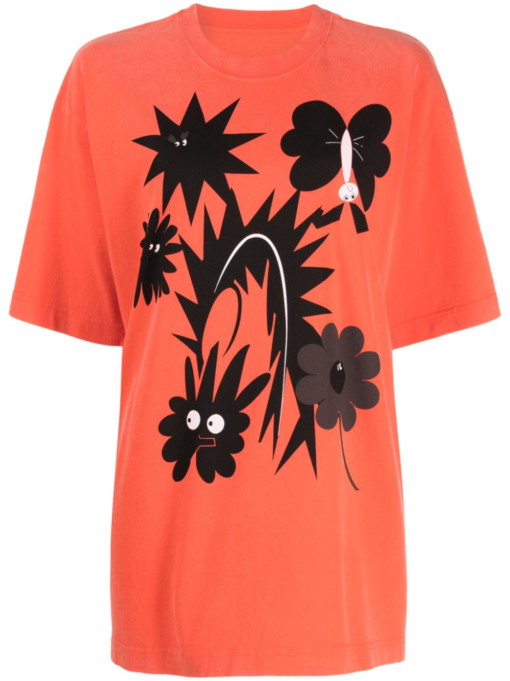Jnby Graphic-print Cotton T-shirt In Orange