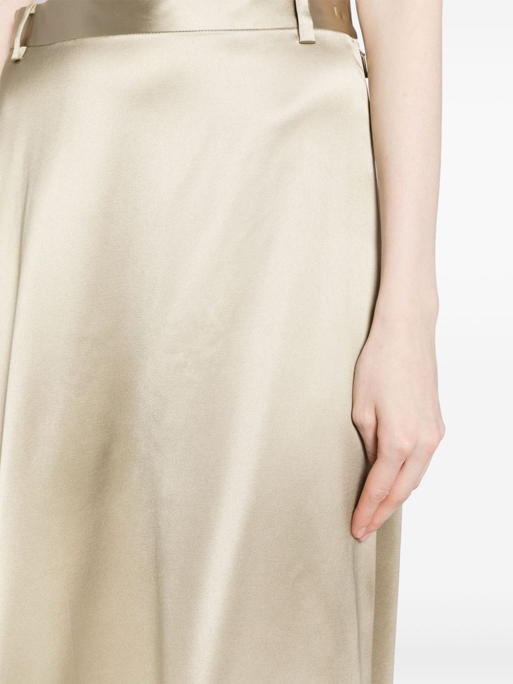 Shop Jnby High-waisted Asymmetric Midi Skirt In Neutrals