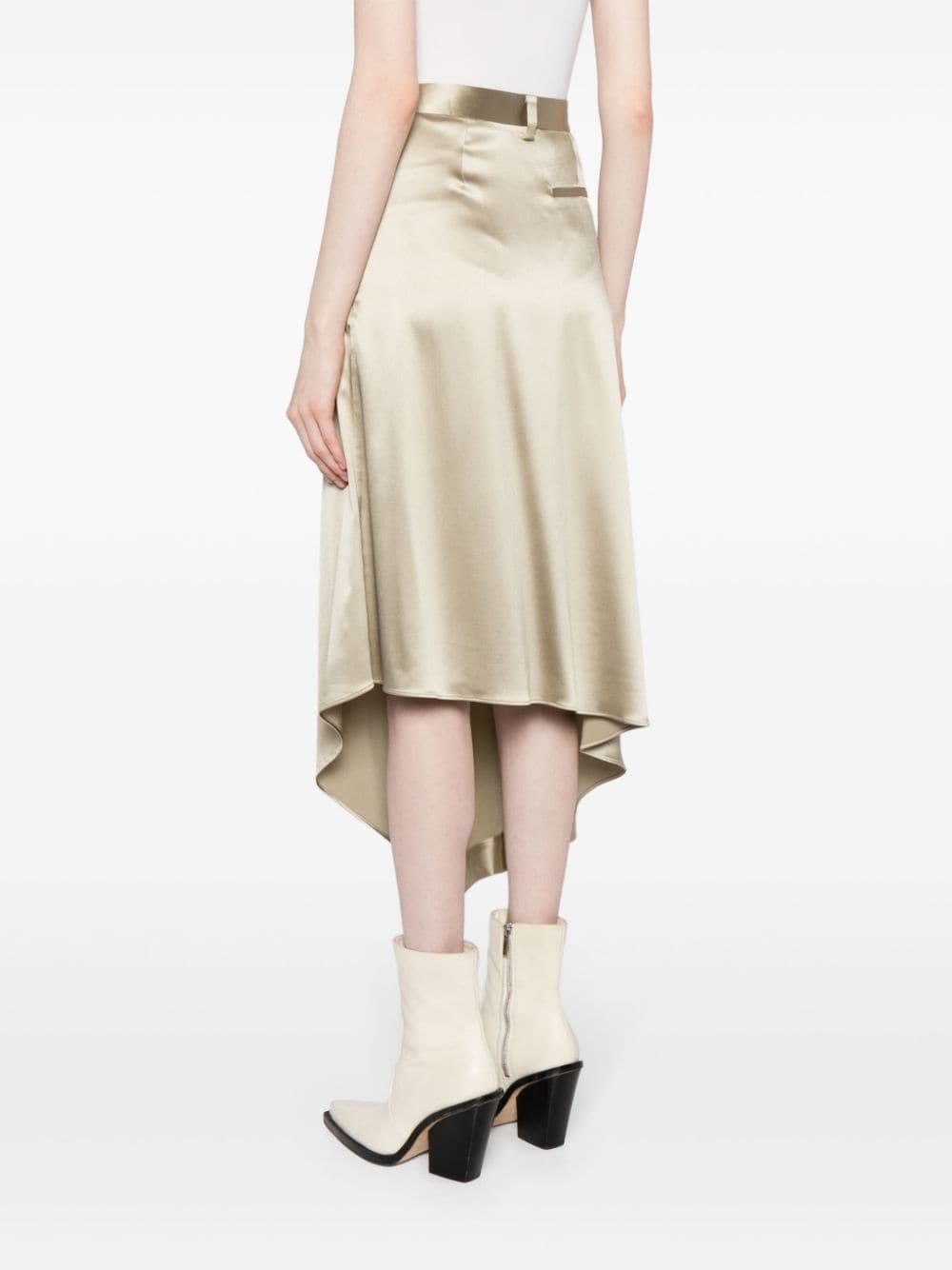 Shop Jnby High-waisted Asymmetric Midi Skirt In Neutrals