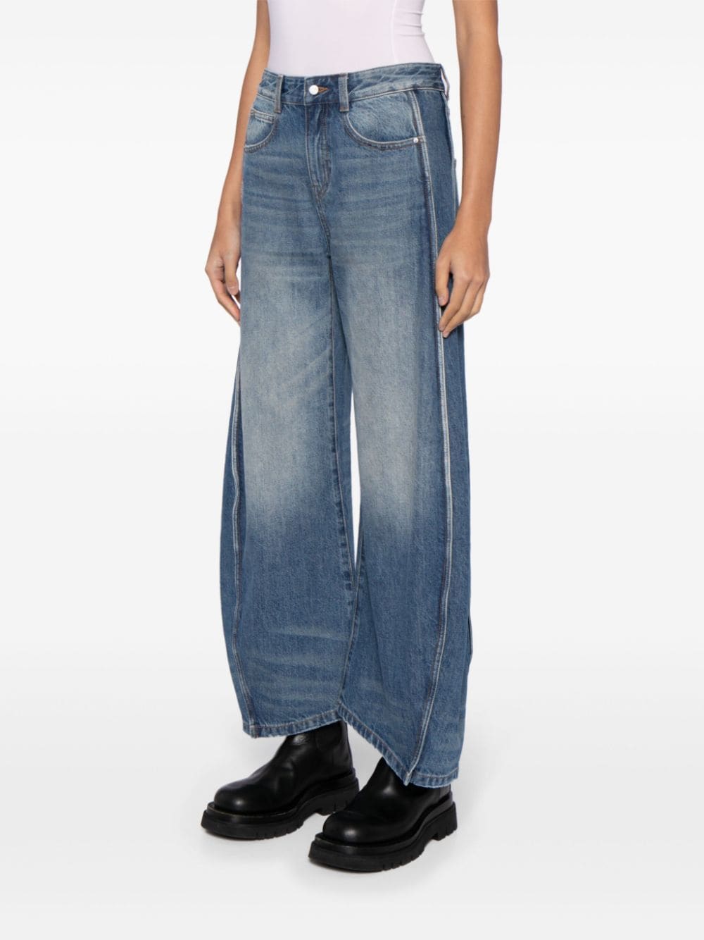 JNBY PIPED-TRIM WIDE-LEG JEANS 