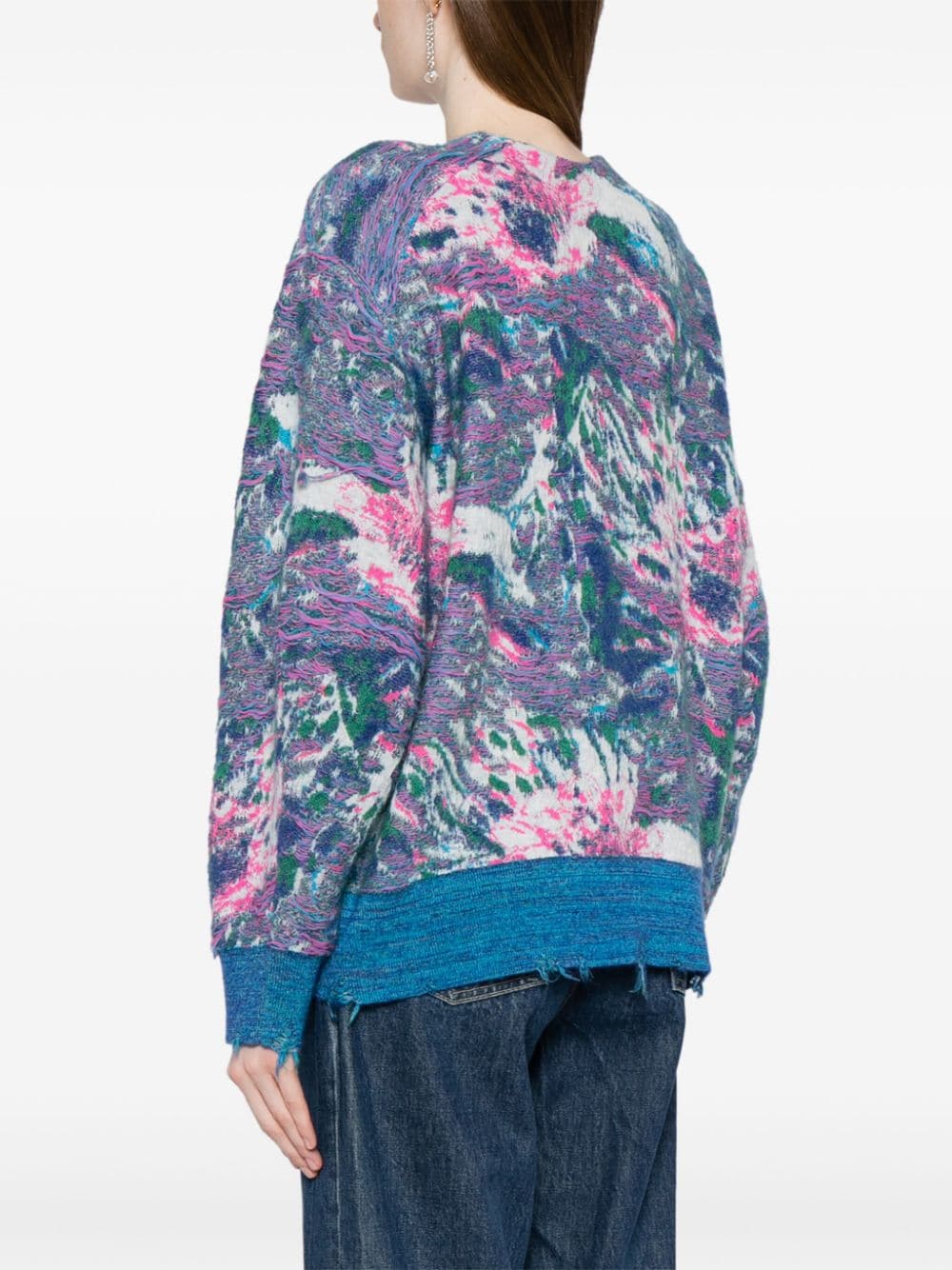 Shop Jnby Textured Zip-front Cardigan In Multicolour
