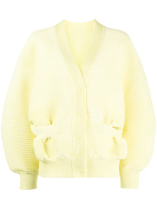 Cardigan nervuré à manches bouffantes - JNBY - Modalova