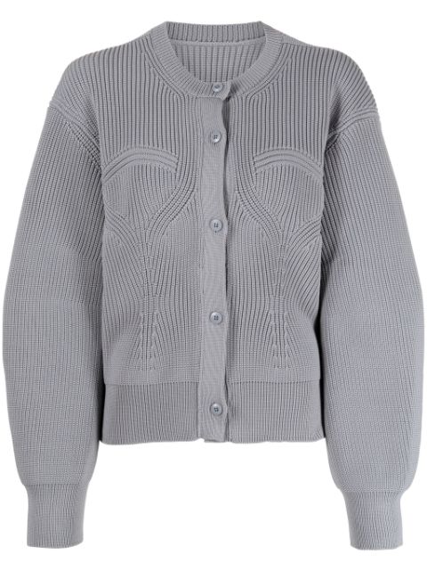 JNBY ribbed crew neck cardigan