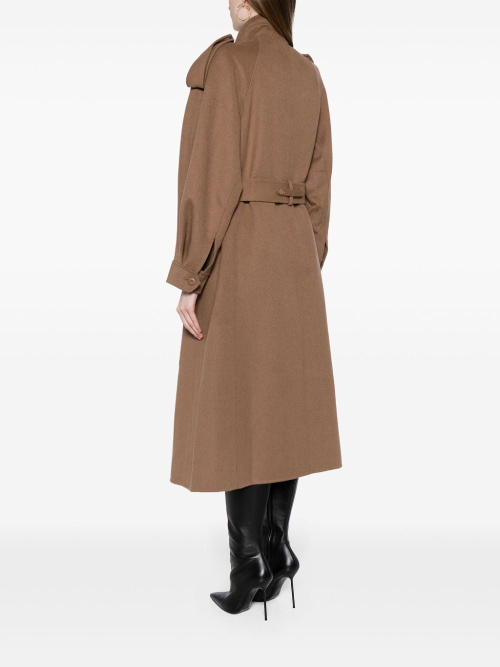 Shop Jnby Wool-cashmere Blend Coat In Brown