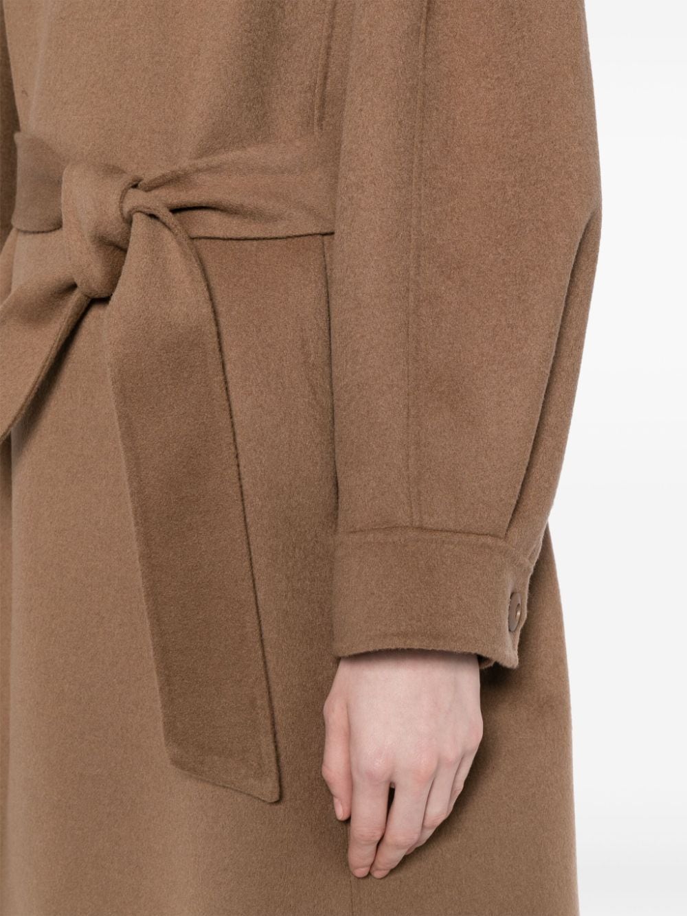 Shop Jnby Wool-cashmere Blend Coat In Brown