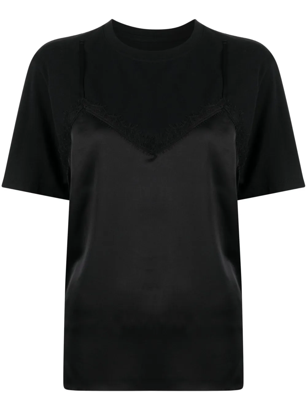 JNBY satin-panel Layered T-shirt - Farfetch