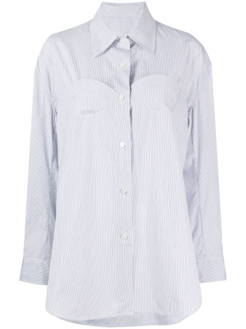 JNBY pinstripe gathered-waist shirt Women