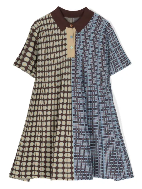 jnby by JNBY polo-collar patchwork dress