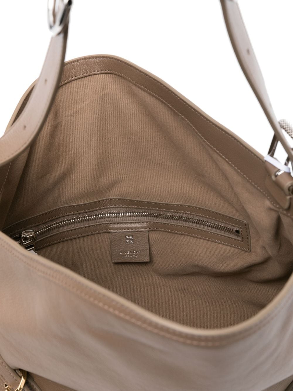 Shop Givenchy Voyou Leather Shoulder Bag In Brown