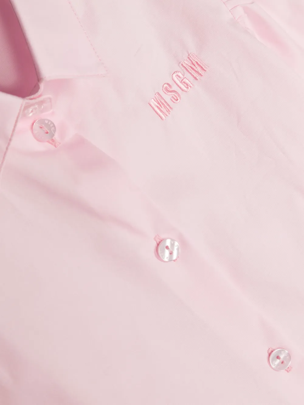 MSGM Kids Katoenen shirt met geborduurd logo Roze
