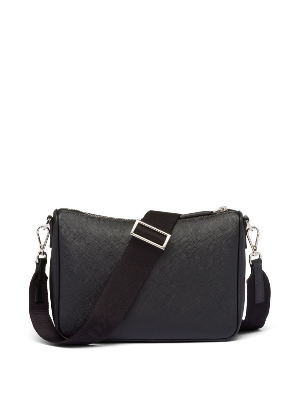 Shop Prada Saffiano-leather Crossbody Bag In Black