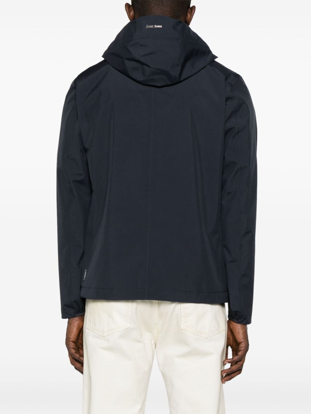 Shop Herno Hooded Zip-up Jacket In 蓝色