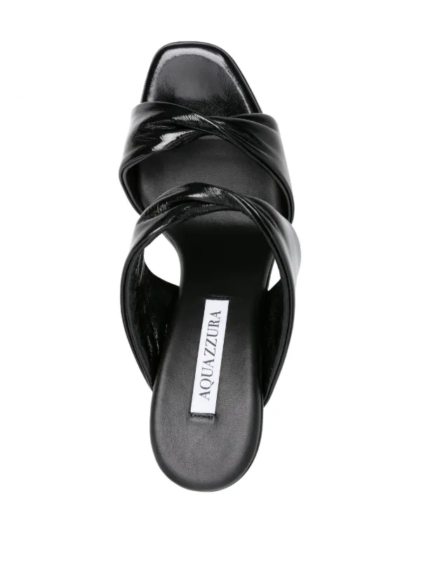 AQUAZZURA ブラックレザー ミュール AQUAZZURA ブラックレザー ミュール