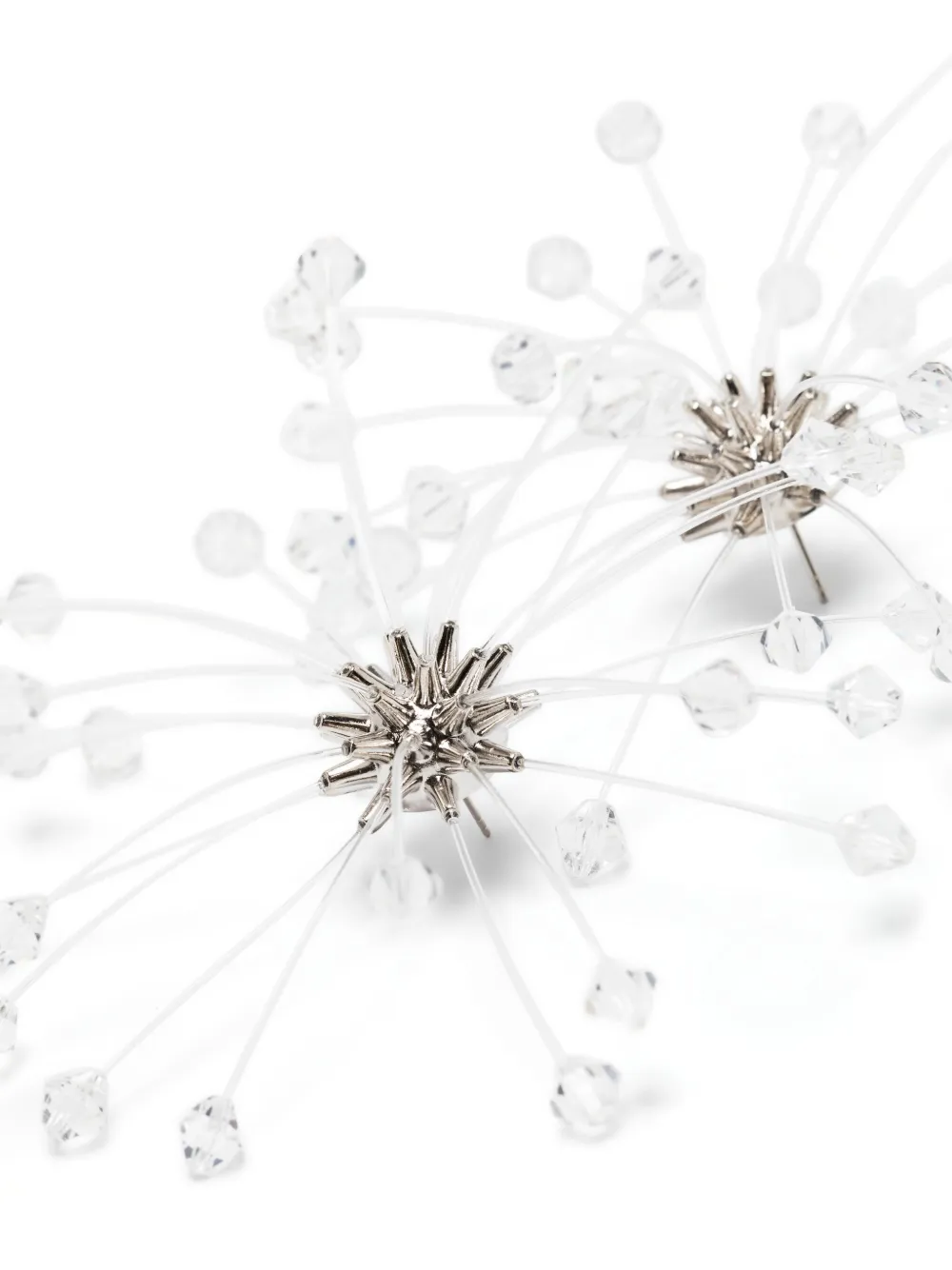 Hugo Kreit Crystal Ball Earrings In Silver
