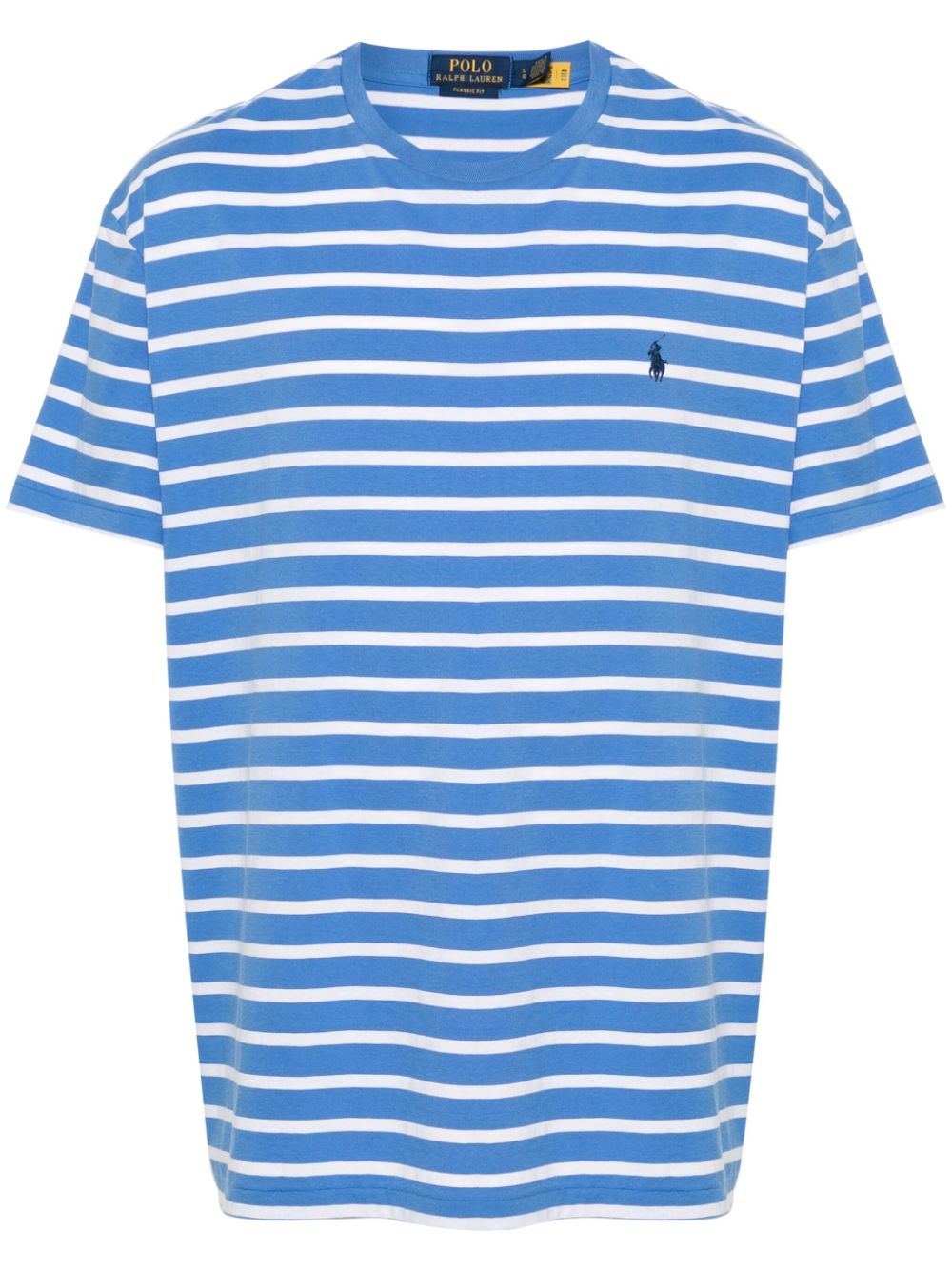 Polo Ralph Lauren Striped Cotton T-shirt In Blue