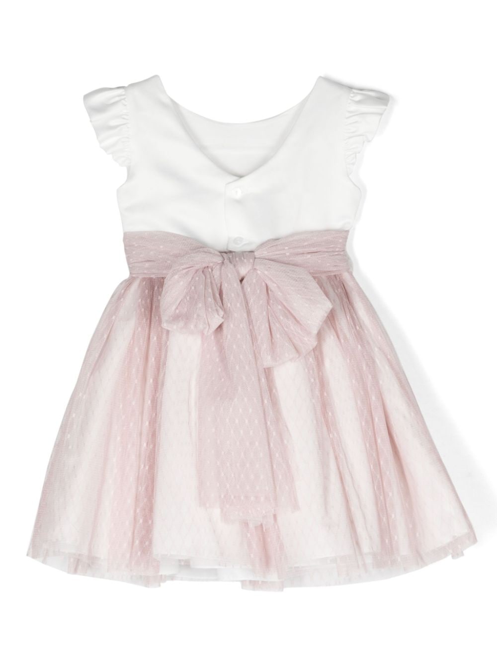Shop Amaya Floral-appliqué Flared Dress In 粉色