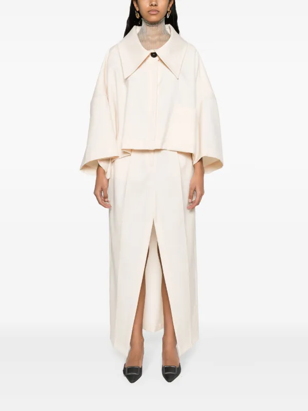 Viktor & Rolf high-waist Gabardine Long Skirt | Neutrals | FARFETCH EG
