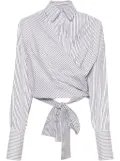 Viktor & Rolf cropped wrap striped shirt - Grey
