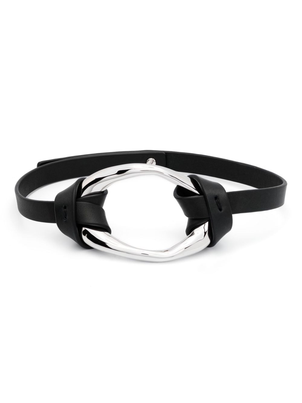 Jil Sander Leather Choker Necklace In Black