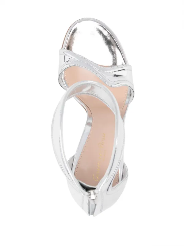 Gianvito Rossi Lucrezia 100mm mirrored-leather Sandals Gianvito Rossi Lucrezia 100mm mirrored-leather Sandals