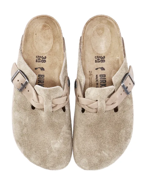 Birkenstock Boston Suede Slippers | Neutrals | FARFETCH ZA