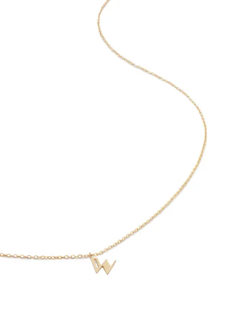 Monica Vinader 14kt yellow gold small Initial W necklace