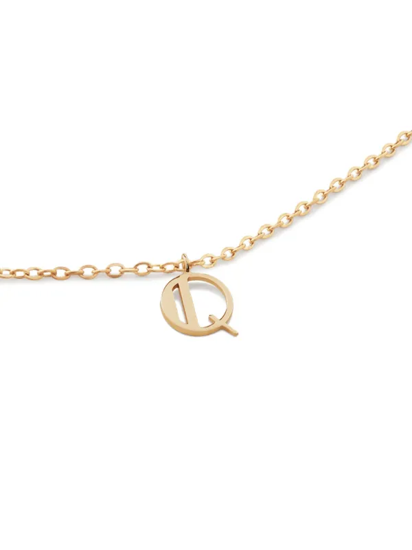 Monica Vinader Collana Con Lettera Q In Oro Giallo 14kt Piccola