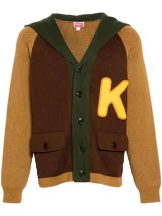 Kenzo colour-block Cotton Cardigan | Brown | FARFETCH