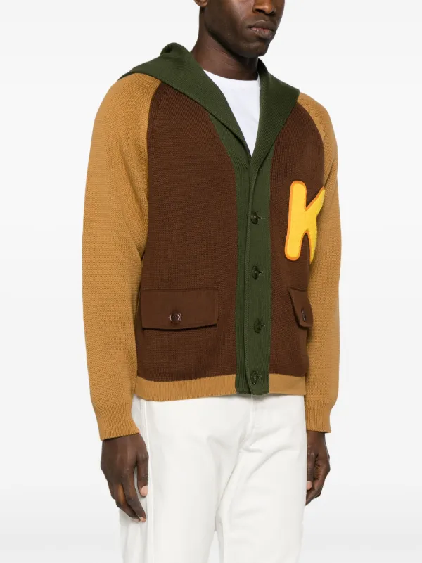 Kenzo colour-block Cotton Cardigan | Brown | FARFETCH