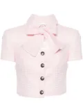 Alessandra Rich cropped tweed jacket - Pink