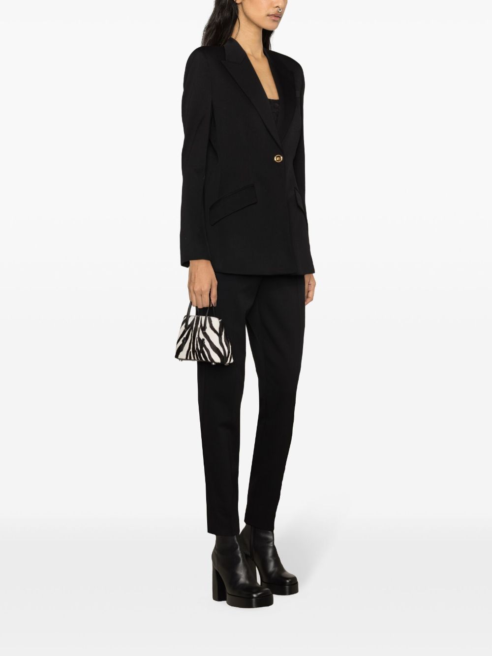 Shop Versace Medusa-buttons Single-breasted Blazer In Black