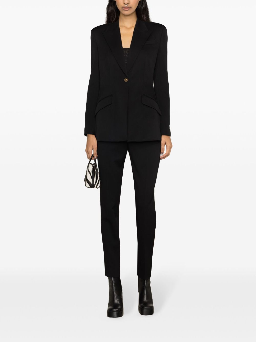 Shop Versace Medusa-buttons Single-breasted Blazer In Black