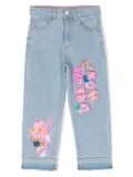 Billieblush sequined-appliqués straight-leg jeans - Blue