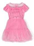 Monnalisa ruffle-detail tulle dress - Pink