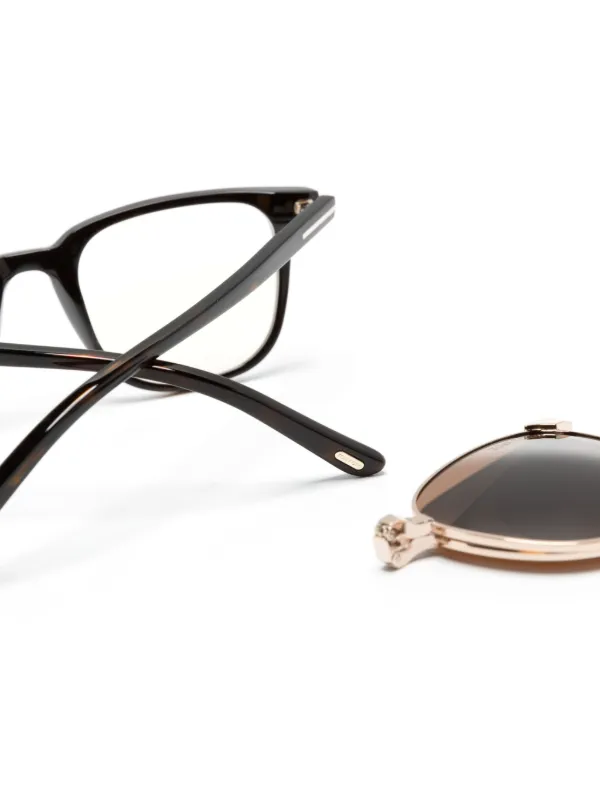 TOM FORD Eyewear スクエア眼鏡フレーム | ブラウン | FARFETCH JP