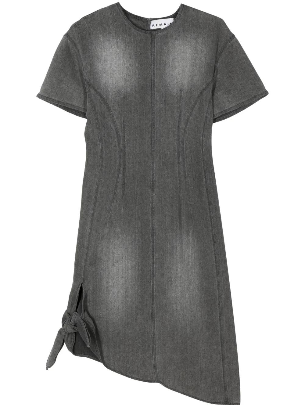 REMAIN Jeanskleid mit Knoten - Grau