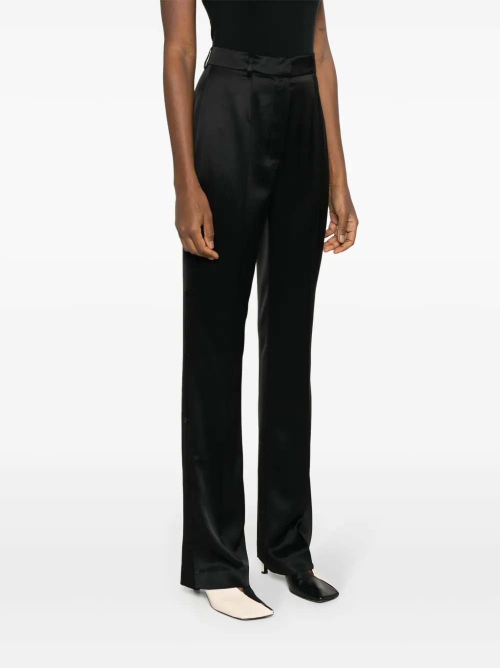 Shop Nanushka Felina Straight-leg Trousers In Black