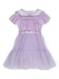 Monnalisa ruffle-detail tulle dress - Purple