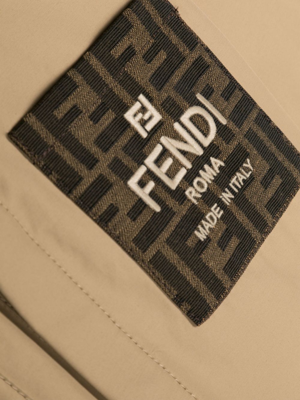 Shop Fendi Zucca-monogram Shirt Jacket In Brown