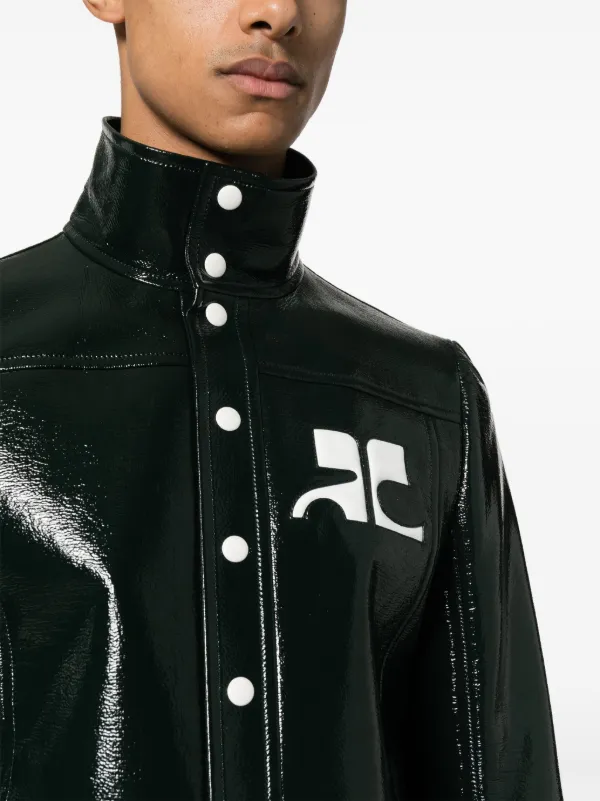 VIP価格★【Courreges】Vinyl Jacket with logo(Burgundy/Black) REEDITION VINYL JACKET - courrèges