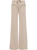Courrèges logo-patch ribbed trousers - Neutrals