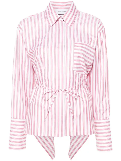 Viktor & Rolf Volant open back striped shirt