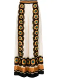 La DoubleJ Daisy Chain silk palazzo pants - Orange